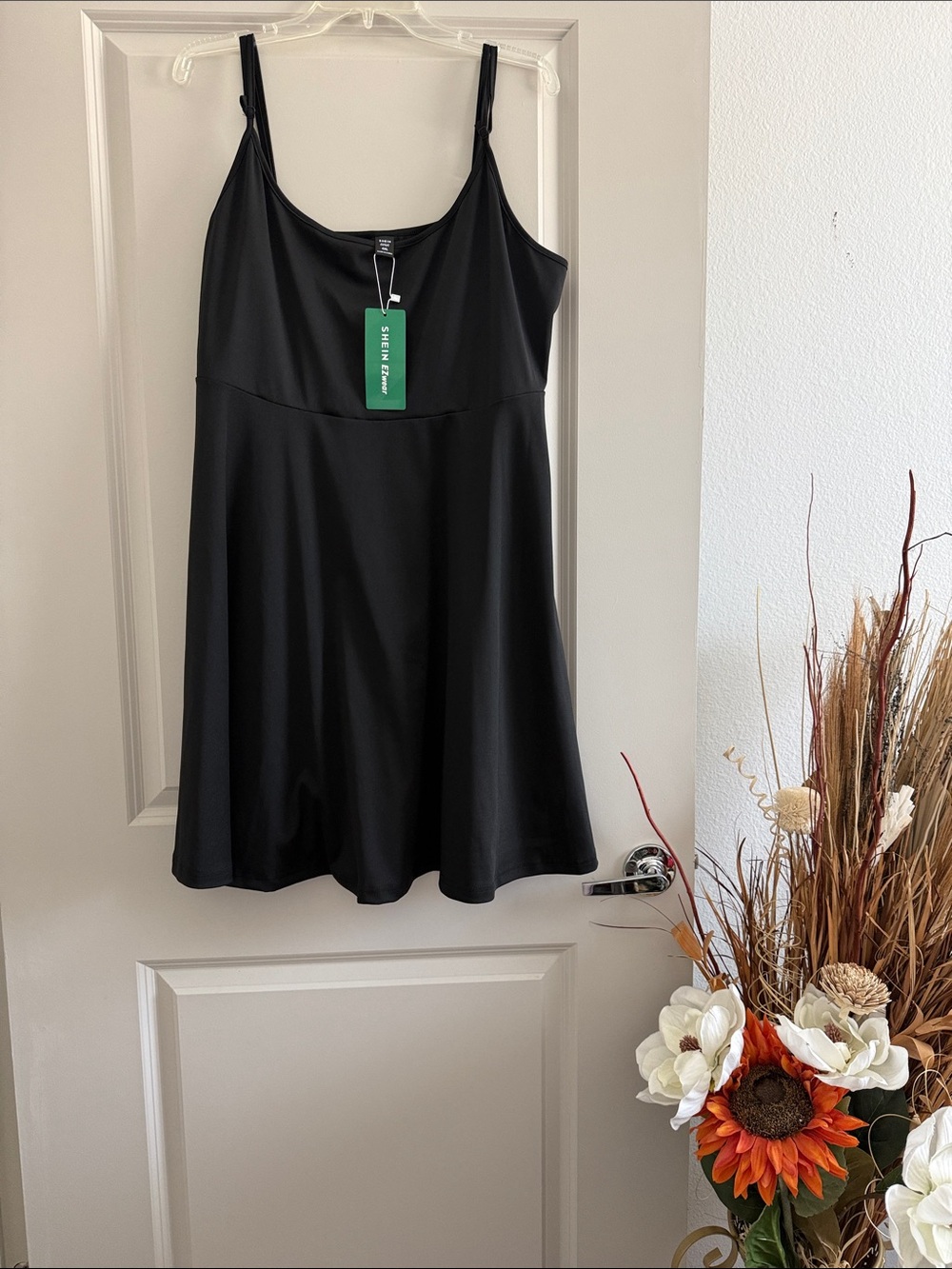 SHEIN Black Curve 4XL Scoop Neck Slip Dress